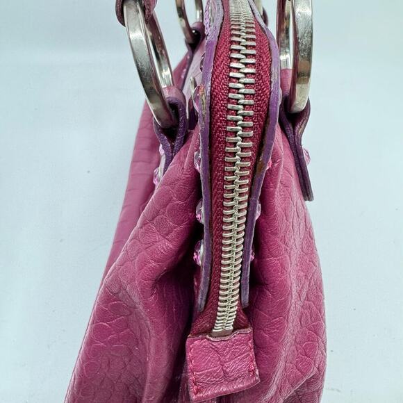 Vintage TOSCA BLU Fuchsia Leather Small Handbag - Picture 5 of 6
